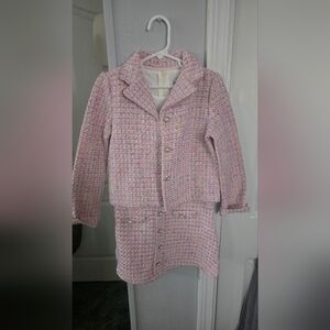 Chic Pink Tweed Kids Matching Set